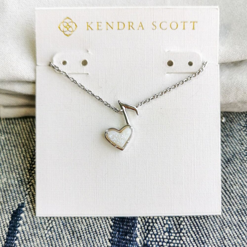 Kendra Scott Drusy Silver Necklace - Ari Heart Music Note